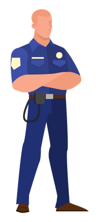 Oficial de policía en uniforme  Ilustración