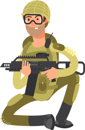 Oficial militar con armas  Illustration