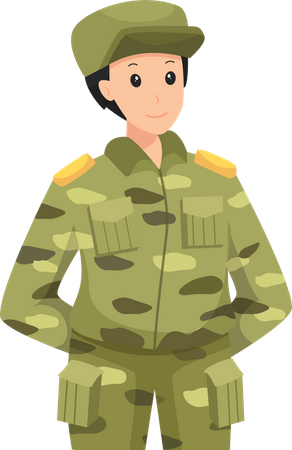 Oficial militar masculino  Ilustración