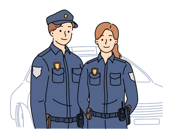 Oficiales de policía  Ilustración