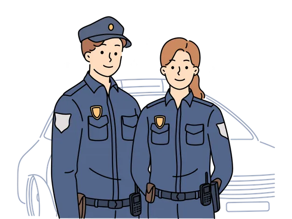 Oficiales de policía  Ilustración