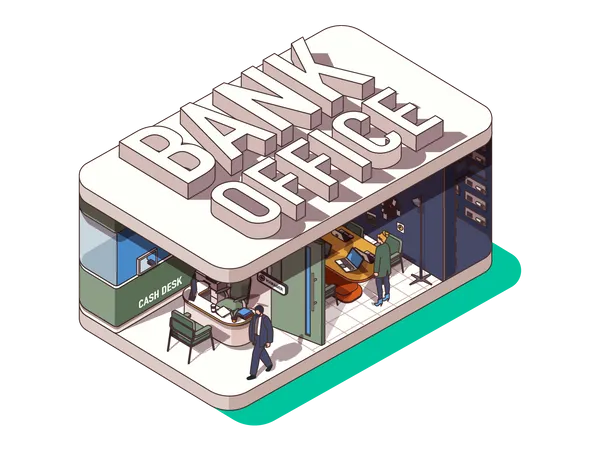 Oficina bancaria  Ilustración