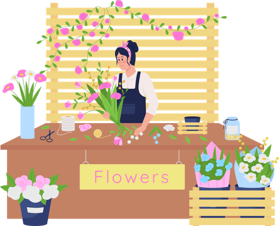 Oficina de flores  Ilustração