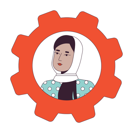 Trabajadora de oficina en hijab  Ilustración