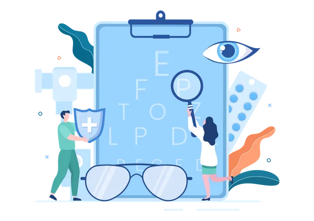 Olhos de oftalmologia  Ilustração