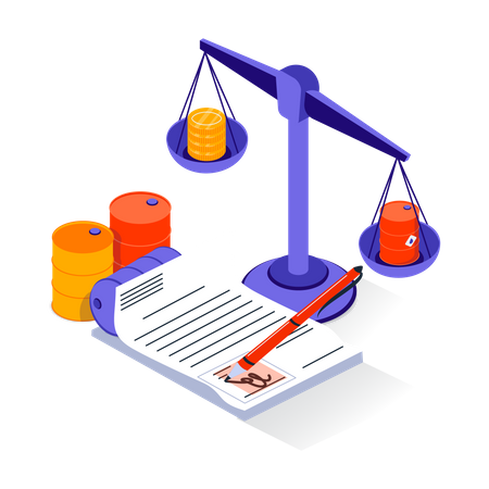 Oil business contract  Illustration