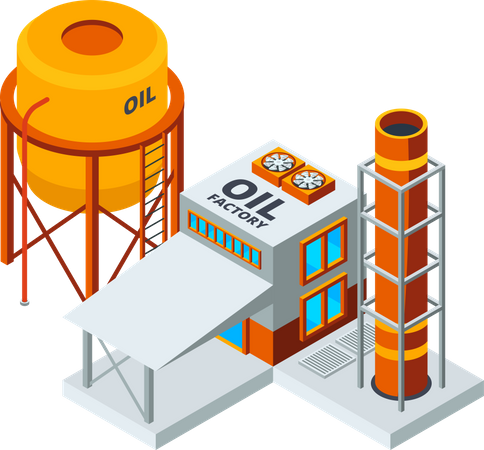 Oil factory unit Illustration