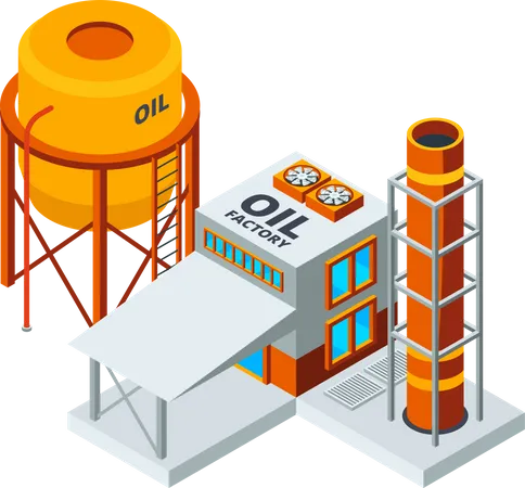 Oil factory unit Illustration
