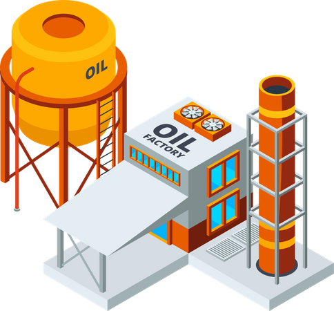 Oil factory unit  Illustration