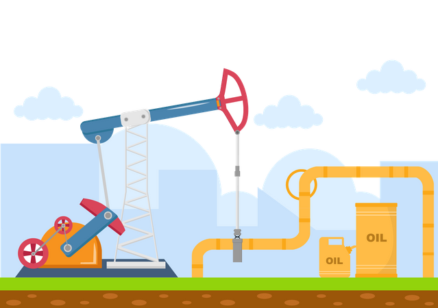 Oil Gas Fuel Industry Illustration