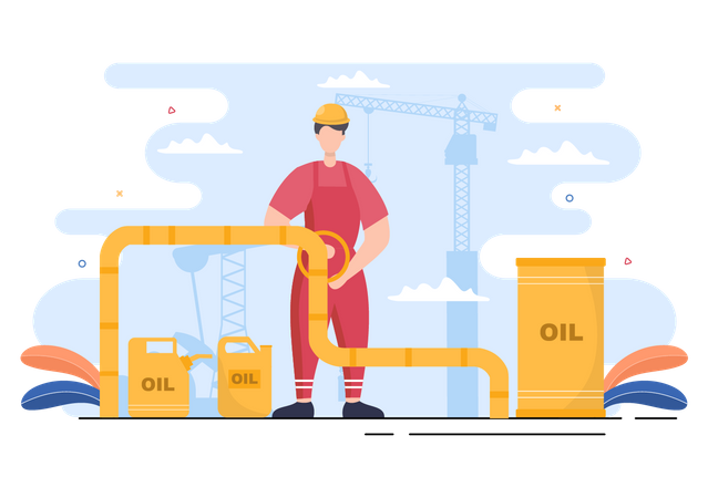 Oil Pipe maintenance Illustration