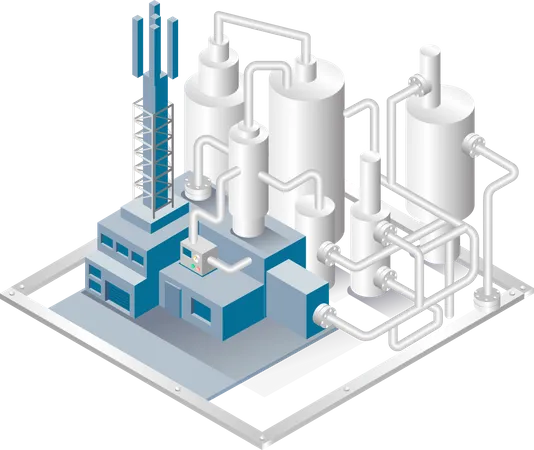 Oil pipeline industry  Illustration