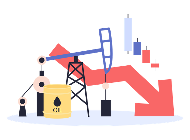 Oil price collapse due to pandemic  Illustration