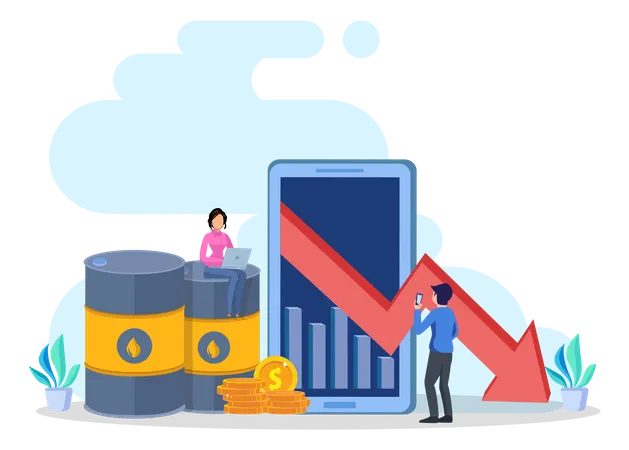 Oil price crisis  Illustration
