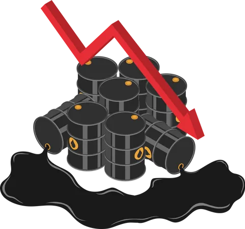 Oil price decrease  Illustration