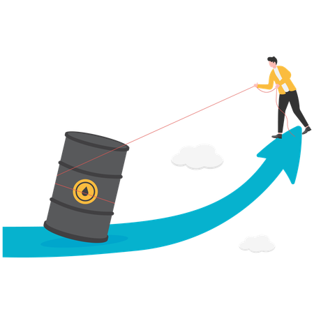 Oil price up growth graph  Illustration
