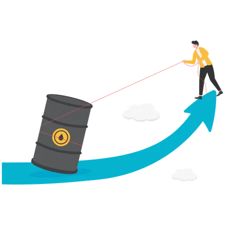 Oil price up growth graph  Illustration