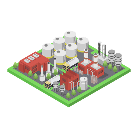 Oil processing plant  Illustration