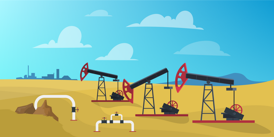 Oil production industry  Illustration