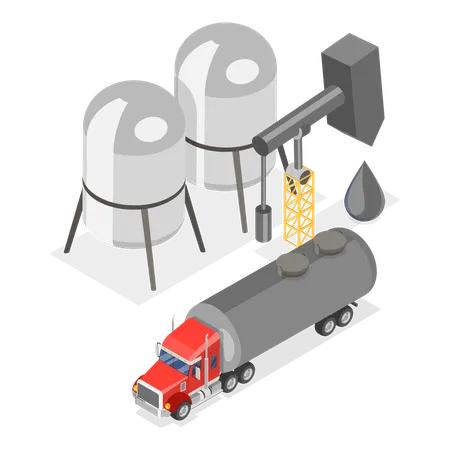 3 D Isometric Flat Vector Illustration Of Oil Refinery Petrochemical Plant Infrastructure Item 1 일러스트레이션