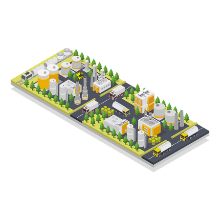 Oil Refinery  Illustration