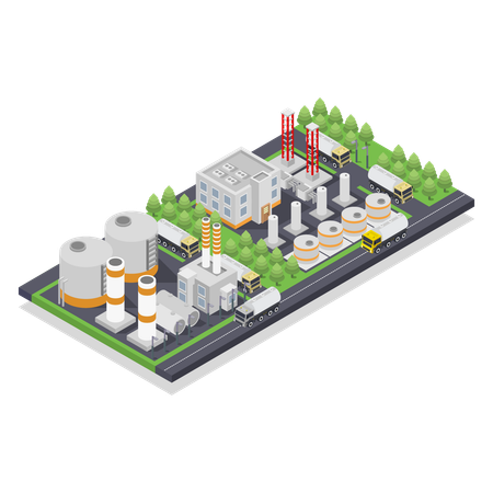 Oil Refinery  Illustration