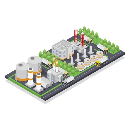 Oil Refinery  Illustration