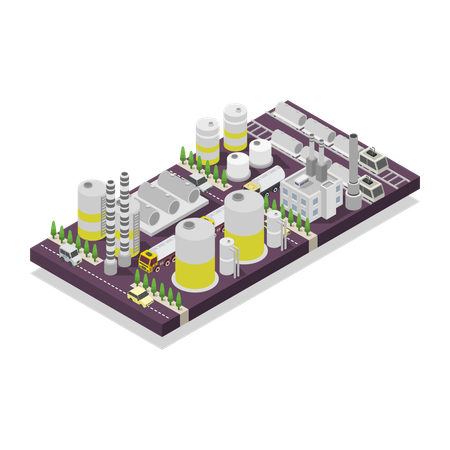 Oil Refinery  Illustration