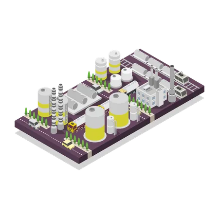 Oil Refinery  Illustration