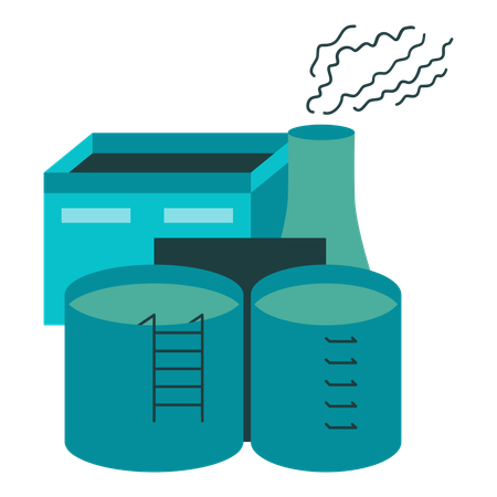 Oil Refinery  Illustration