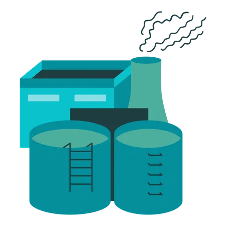 Oil Refinery  Illustration