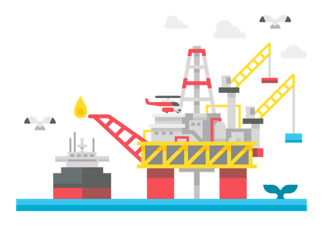 Oil rig Illustration