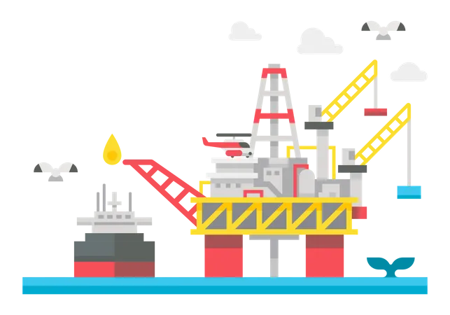 Oil rig Illustration