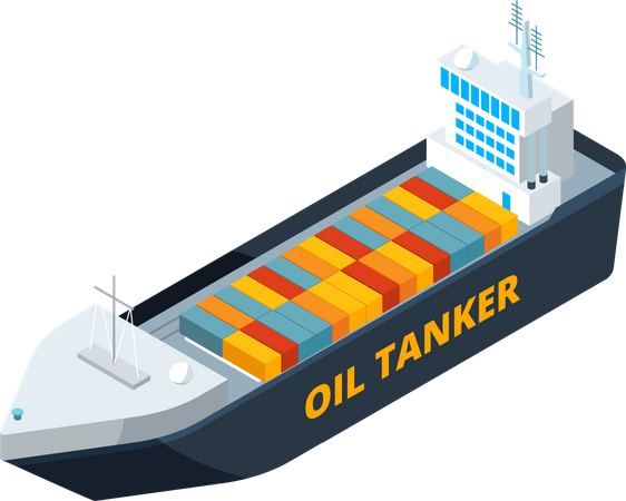 Oil ship overseas  Illustration