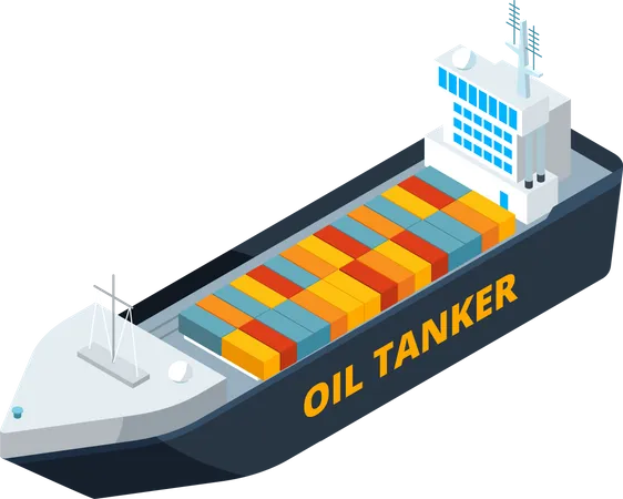 Oil ship overseas  Illustration