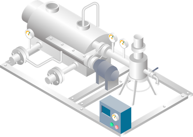 Oil tank with gas pipeline Illustration