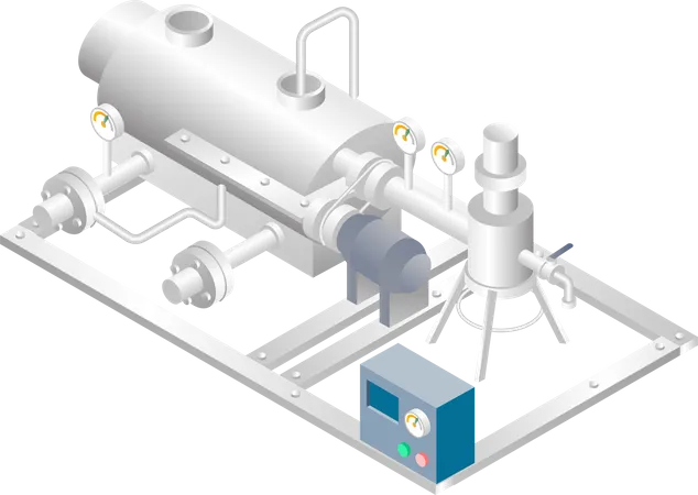 Oil tank with gas pipeline  Illustration
