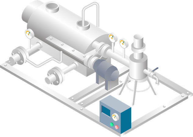 Oil tank with gas pipeline  일러스트레이션