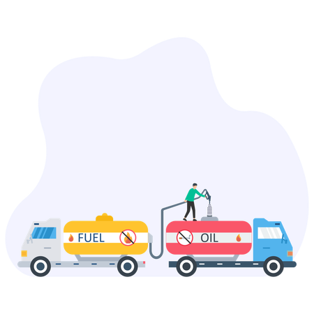 Oil tanker transporting fuel  Illustration