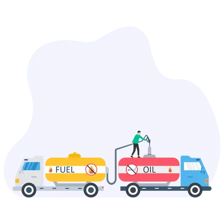 Oil tanker transporting fuel  Illustration