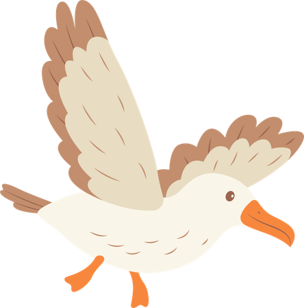 Oiseau Albatros mignon en vol  Illustration