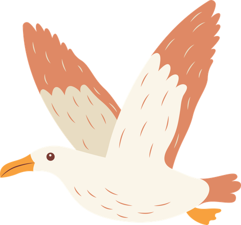 Oiseau albatros mignon volant librement  Illustration