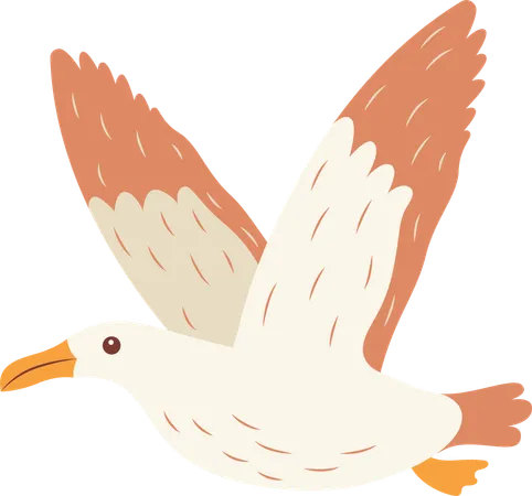 Oiseau albatros mignon volant librement  Illustration