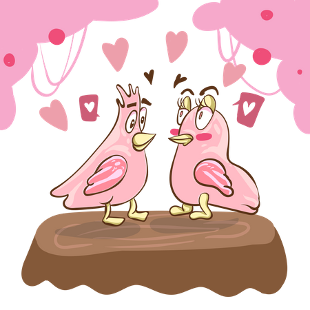 Couple d'oiseaux  Illustration