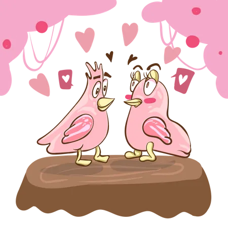 Couple d'oiseaux  Illustration