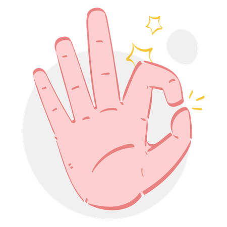 Ok Hand Gesture  Illustration