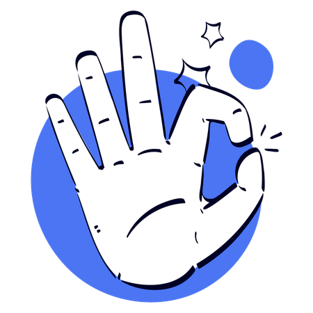 Ok Hand Gesture  Illustration