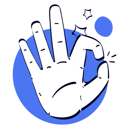 Ok Hand Gesture  Illustration