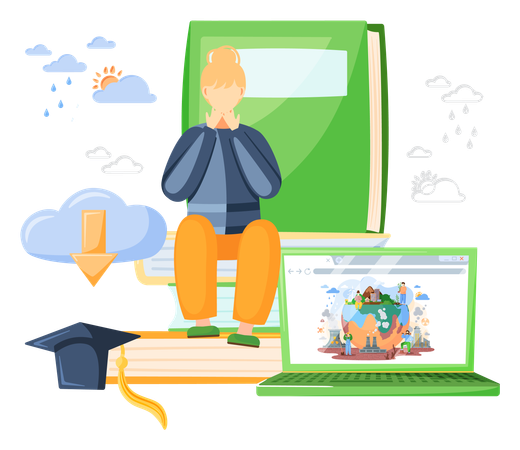 Ökologe und Wissenschaftler führen Online-Webinar durch  Illustration