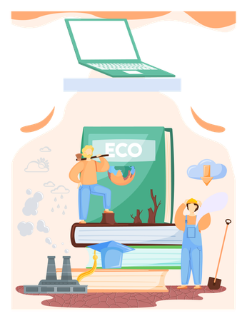 Ökologe und Wissenschaftler führen Online-Webinar durch  Illustration